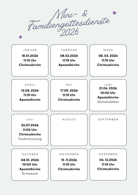 Plakat Jahresplanung Minigottesdienste
